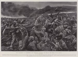 The Engagement at Vlakfontein, the Derbyshires retaking the Guns at the Point of the Bayonet by Richard Caton Woodville junior
